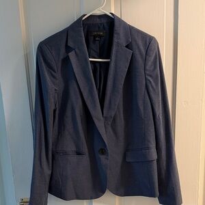 Ann Taylor Chambray Single-Button Tailored Blazer